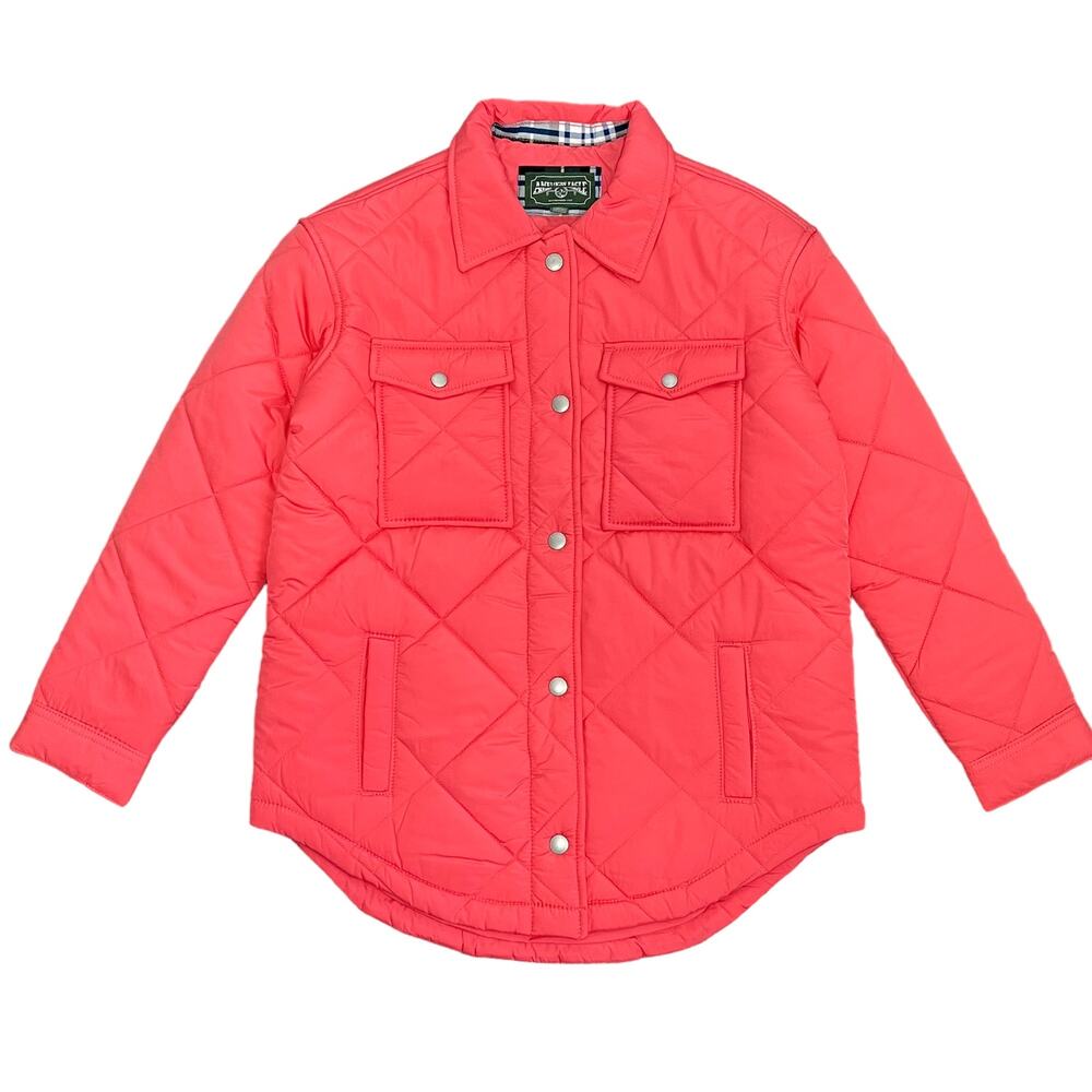 American Eagle Quilted Shacket Sz XS Pink Oversized Collard Lined Shirt Jacket